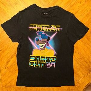 Disney Shirt Sz Medium Black Goofy Movie Power Line Stand Out Tour Short Sleeve